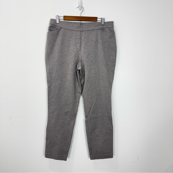 J Jill Women’s Size L Brown Ponte Slim Leg Pants Pull On Leggings Tights Pockets - Picture 1 of 11